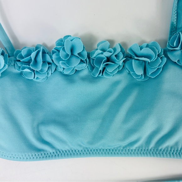 ZARA 2 Piece Tiffany Blue Floral Bikini 9-10, 11-12 NWT - Picture 8 of 14